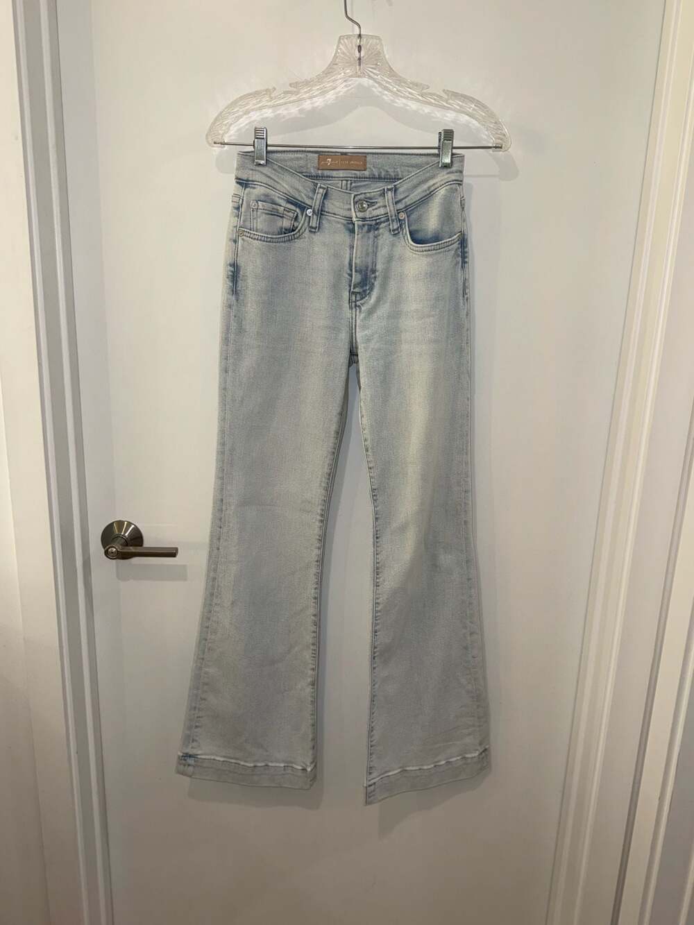 7 For All Mankind Luxe Vintage Light Wash Flare Jeans